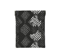 Pelle di serpente Nero Grigio Bianco, Spremere il portafoglio superiore da donna Borsa portaoggetti Piccola portamonete Portamonete