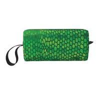 Pelle di serpente verde, Borsa per il trucco Borsa per cosmetici Borsa da toilette da viaggio portatile Borsa per trucco Organizer