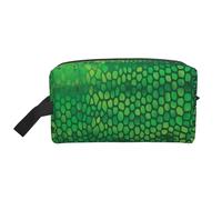 Pelle di serpente verde, Borsa per il trucco Borsa per cosmetici Borsa da viaggio portatile da viaggio Borsa per trucco Organizer