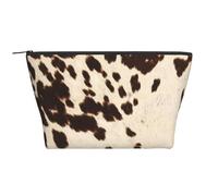Pelle Di Vacchetta Con Macchie Nere E Marroni, Borsa da toilette Borsa per trucco Borsa per cosmetici Borsa da toilette da viaggio portatile
