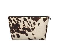Pelle Di Vacchetta Con Macchie Nere E Marroni, Borsa da toilette Borsa per trucco Borsa per cosmetici Borsa da toilette da viaggio portatile