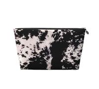 Pelle di vacchetta Mucca bianca nera, Borsa da toilette Borsa per trucco Borsa per cosmetici Borsa da toilette da viaggio portatile