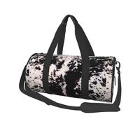 Pelle di vacchetta Mucca bianca nera, Borsone da viaggio di grande capacità Borsa rotonda Borsa da viaggio sportiva Borsa da viaggio Borsa da fitness