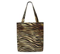 Pelle di zebra africana color oro e nero seppia,Borse della spesa riutilizzabili, borse per la spesa, borsa a tracolla in tela di grande capacità