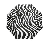 Pelle Di Zebra Bianca Nera Ombrello Pieghevole Automatico Ombrelli Antivento Protezione UV da Viaggio per Bambini Ragazzi Ragazze