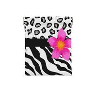 Pelle Di Zebra E Ghepardo In Bianco E Nero E Fiore Rosa, Spremere il portafoglio superiore da donna Borsa portaoggetti Piccola portamonete Portamonete