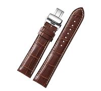 Pelle durevole del cinturino 18 millimetri 19 millimetri 20 millimetri 21 millimetri 22mmwatchstrap Uomini Bracciale Brown donne con Tan, 19 millimetri