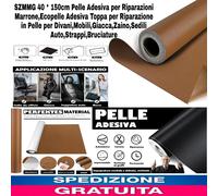 Pelle Ecopelle Adesiva x Riparazioni, Marrone, 150X40Cm x Divani Borse Auto