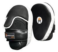Pelle Focus Guanti W/ Polso Supporto (Paio) - Curvo Meister MMA Boxe Pads Nuovo