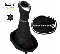 Pelle ICT pomello cambio per Dacia Renault Duster 5-marce filetto rosso C64