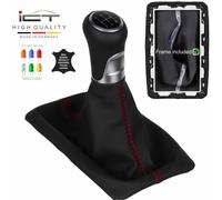 Pelle ICT pomello de cambio cuffia LED per Ford Mustang cucitura rosso C97