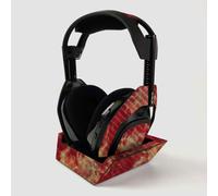 Pelle in fibra di carbonio di MightySkins per ASTRO GAMING A50 Cuffie wireless + stazione base - Crimson Marble | Finitura di fibra di carbonio testu