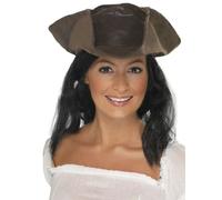 Pelle Marrone Look Pirata Cappello Uomo Donna Tricon Costume Accesso