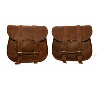 Pelle Moto Borsa Marrone Lato Borse Laterali Bagagli Bisacce Attrezzo 27.9cm