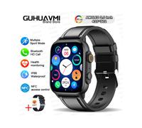(Pelle nera) 2025 NFC Smart Watch Display mostra sempre l'ora Bluetooth Chiamata Ultra Watch Serie 9 Orologio