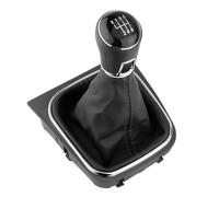 Pelle Nera 6 Velocità + R Pomello Leva Del Cambio + Rivestimento per VW Golf 5/6
