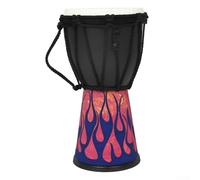 Pelle per djembe dell'Africa occidentale da 10,2 cm, dipinta e intagliata a mano, con sistema di accordatura a corda, progettata per vari ritmi e generi musicali (D)