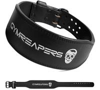 Pelle pesi cintura per bodybuilding, Squatting, supporto lombare e schiena - Imbottitura posteriore in vera pelle, neoprene, fibbia regolabile - per le taglie da uomo e da donna, Black