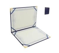 Pelle PU Copertina per Certificati A3 Blu Protezione Elegante | Formato A3, Profilo Sottile e Portatile, per Certificati e Riconoscimenti, Confezione Singola