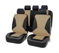 Pelle PU Copri-Sedile Set Completo per Hyundai Santa Fe 2015 2016 2017, Coprisedili per Auto in Pelle a 5 Posti Antiscivolo 9 pcs Pelle Auto Set Coprisedili,Beige
