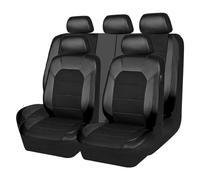 Pelle PU Copri-Sedile Set Completo per Skoda Octavia, Coprisedili per Auto in Pelle a 5 Posti Antiscivolo 9 pcs Pelle Auto Set Coprisedili,Black