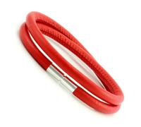 Pelle Rossa Bracelet-925 Argento Sterling Twist Clasp-Genuine 5mm pelle Nappa