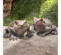 Pelle & Sol Set di 2 rane - animali da giardino per interni ed esterni, statuine decorative in poliresina