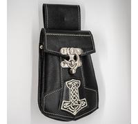 Pelle Thor Martello Cellulare Telefonino Passante Borsellino Viking Scandinavo A