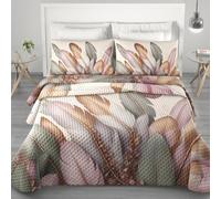 PELLECCHIA 1969 | Copriletto IRGE Trapuntato Estivo Matrimoniale 260x270 cm 100 g/m² Trapuntino Primaverile, Trapunta Leggera, 100% Made in Italy a 2 Piazze (Piume Glicine Multicolor, Matrimoniale)