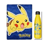 PELLECCHIA 1969, Kit Plaid + Borraccia 500ml, Idea Regalo Natale e Compleanno, Bambino/a realizzato per (Pokemon)
