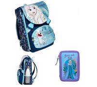 PELLECCHIA 1969 |Schoolpack Zaino con Astuccio 3 Scomparti, Scuola e Tempo Libero, Bambini e Ragazzi, Multizip, Pennarelli, Pastelli, Accessori, Bambino, Bambina (Per Frozen Fan)