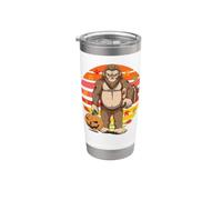Pellegrino Bigfoot Turchia Retro Ringraziamento Sasquatch Autunno Bicchiere termico in acciaio inox doppia parete