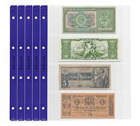 PELLER'S 10 Buste per la Raccolta di Banconote e Storia Postale, 4 Tasche 219mm X 75mm su Ogni Pagina. Ricarica Album XL, Inserti A4.