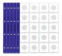 PELLER'S 10 Fogli per Cartoncini, 20 Tasche 50mm X 50mm su Ogni Pagina, per oblò per Monete. Ricarica Album XL, Inserti A4.