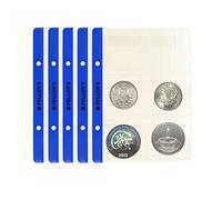 PELLER'S 10 Fogli per Collezione, 6 Tasche 55mm X 55mm su Ogni Pagina, per Monete Grandi Fino a 48 mm: fiches per Casinò e Poker, geocoins. Ricarica Album S, Inserti.