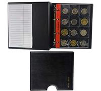 PELLER'S Album con Custodia per la Collezione 120 Monete Grandi Fino a 40mm, 10 Fogli e Divisori. per £ 5 sterline Inglesi, geocoin, fiches e Altro