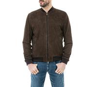 Pelletterie Borghese | Giacca Camoscio Renna Uomo Moro | Bomber in Pelle Scamosciata | Vera Pelle | Giacca in Pelle | Primavera | Giubbotto | Giubbino | Made in Italy | A101SSM (Moro, 56)
