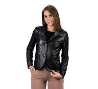 Pelletterie Borghese | Giacca Pelle Donna | Nero | Giacca Elegante | Blazer | Giubbotto Pelle | Vera Pelle | Made in Italy | BLAZER (40, Nero)