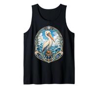 Pellicano costiero Art Nouveau Ocean Bird Anchor Canotta