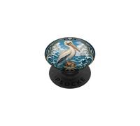 Pellicano costiero Art Nouveau Ocean Bird Anchor PopSockets PopGrip Adesivo
