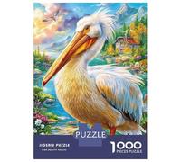 Pellicano Dalmata Puzzle 1000 Pezzi, Jigsaw Puzzle Difficili Per Adulti E Ragazzi Dai 14 Anni in Su, Home Giochi Puzzle 52x38cm/1000pcs