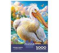 Pellicano Dalmata Puzzle 1000 Pezzi, Jigsaw Puzzle Per Adulti E Ragazzi Dai 14 Anni in Su, Gioco Di Puzzle 38x26cm/1000pcs
