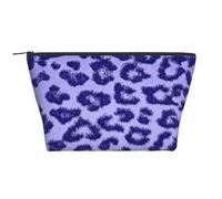 Pelliccia di pelle con stampa leopardata viola, Borsa da toilette Borsa per trucco Borsa per cosmetici Borsa da toilette da viaggio portatile