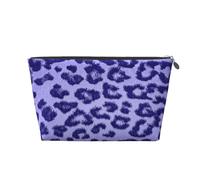 Pelliccia di pelle con stampa leopardata viola, Borsa da toilette Borsa per trucco Borsa per cosmetici Borsa da toilette da viaggio portatile