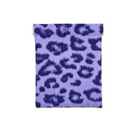 Pelliccia di pelle con stampa leopardata viola, Spremere il portafoglio superiore da donna Borsa portaoggetti Piccola portamonete Portamonete