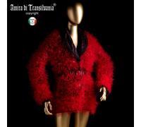 Pelliccia Ecologica Piume di Tulle Giacca Giubbotto Elegante Abbigliamento Lusso