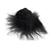 Pelliccia Sintetica Pelosa Strisce Pretagliate 2x60 Pollici Peluche Tessuto di Pelliccia Nero Soffice Artigianale per Barba Gnomi Capelli di Babbo Natale Nano Costume Artigianale Fai Da Te