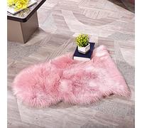 Pelliccia sintetica Tappeto vello di pecora, Pecora Agnello imitazione pelliccia sintetica decorativa, Capelli lunghi imitazione cotone letto divano Matte Tappetino da bagno (rosa, 50 x 80 cm)