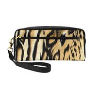 Pelliccia tigrata di pelle di tigre di leone leopardo, Borsa per il trucco Borsa per cosmetici Borsa da viaggio portatile da toilette Astuccio in pelle per donne e ragazze