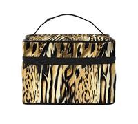 Pelliccia tigrata di pelle di tigre di leone leopardo, Borsa per il trucco Borsa per cosmetici Borsa da toilette da viaggio portatile Astuccio per matite Astuccio da toilette